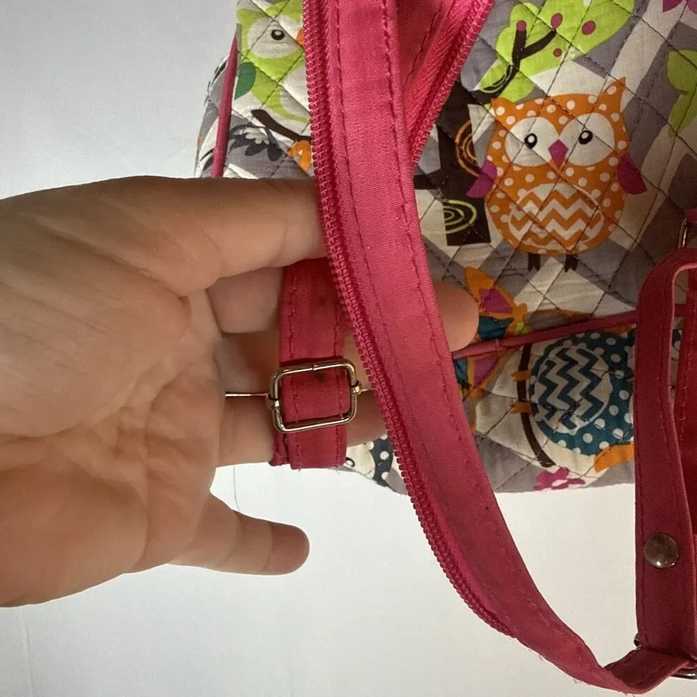 N. Gil Owl Mini Backpack With Pink Monogram The Letter M Preowned